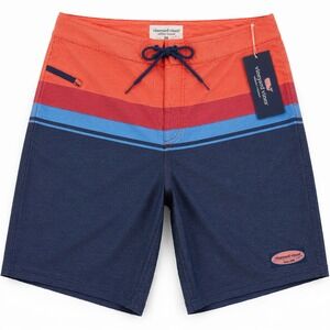 Vineyard Vines Board Shorts Mens 34 NWT Mai Tai Stripe Swim Trunks Beach Preppy